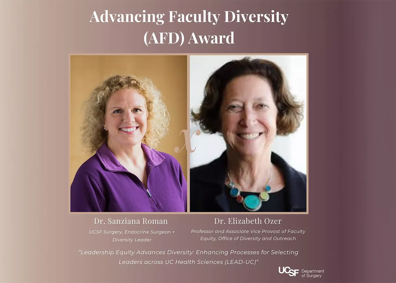 Dr. Roman receives Advancing Faculty Diversity Award